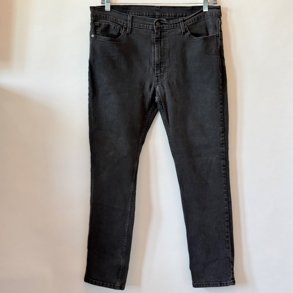 Levis 512 Slim Taper Jeans Mens 36x30 Black Stretch Denim